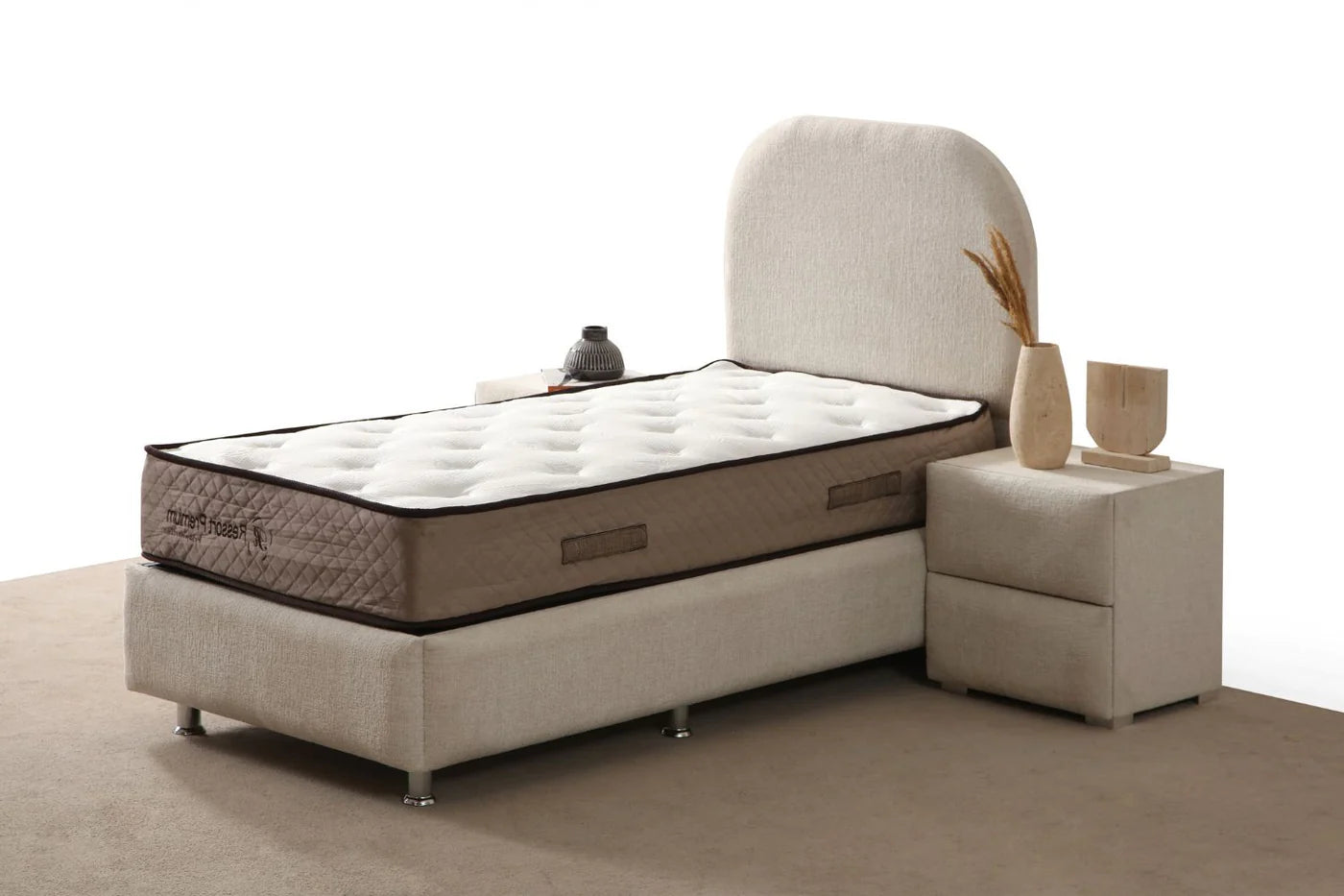 Lit Coffre JADE BLANC CASSE - CHENILLE