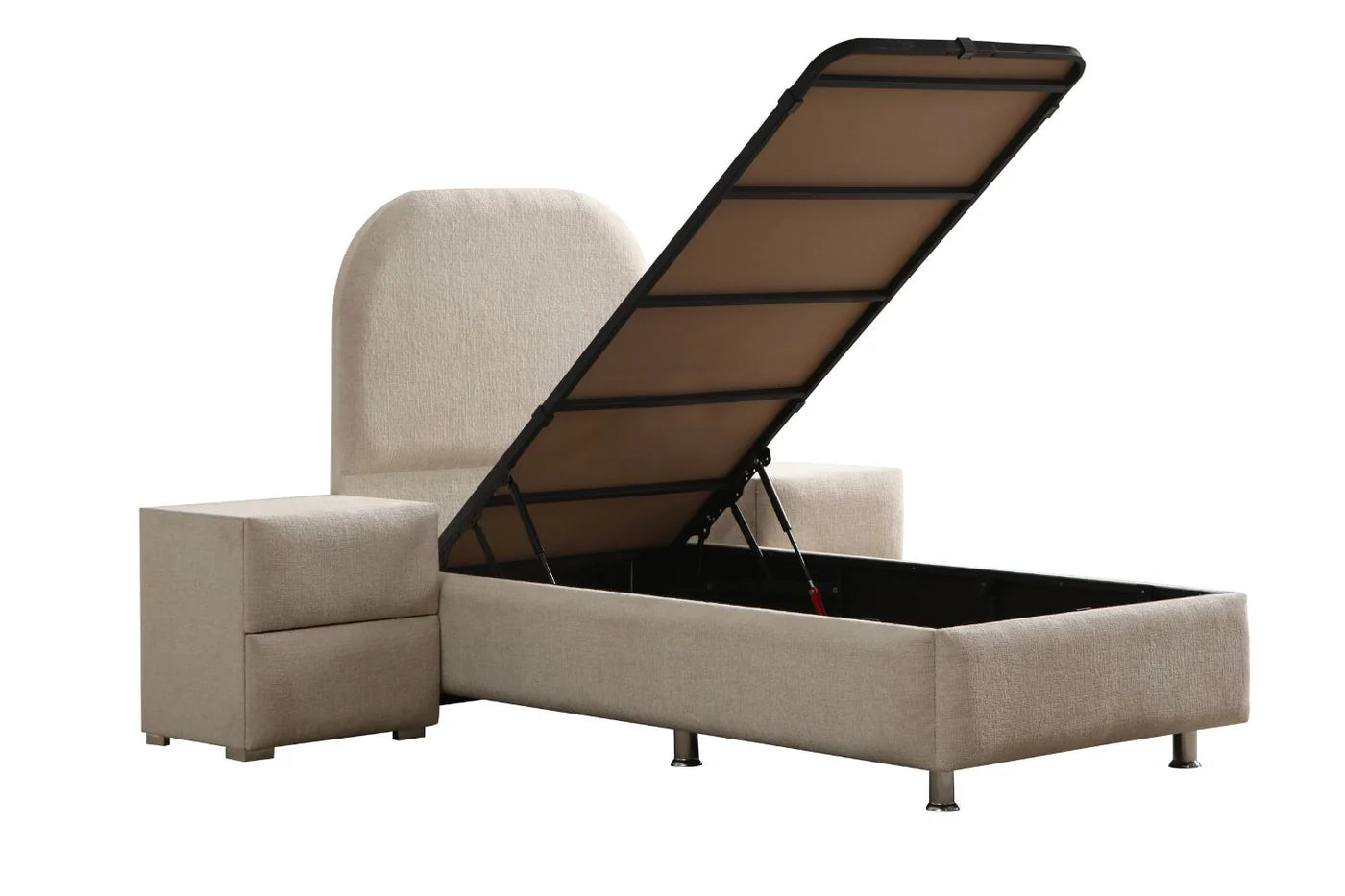 Lit Coffre JADE BLANC CASSE - CHENILLE