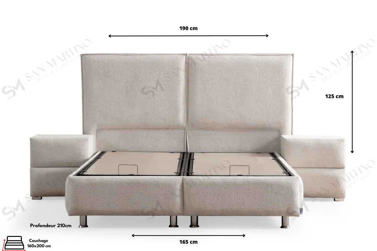 LIT COFFRE MAYA CHENILLE