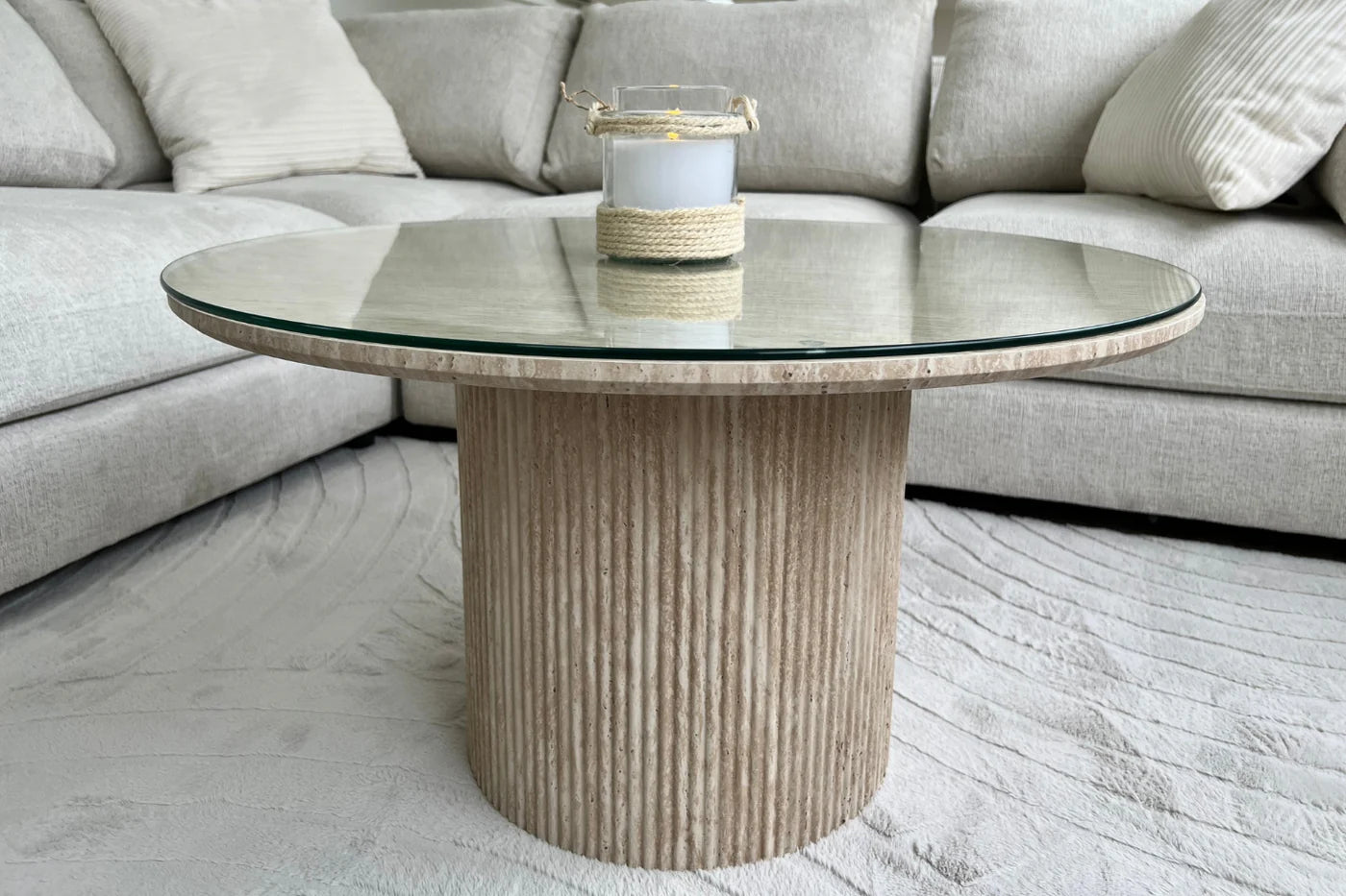 Table Basse Lisa Effet Travertin