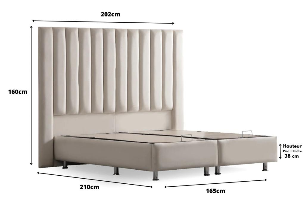 LIT COFFRE ATHENA BLANC CASSE