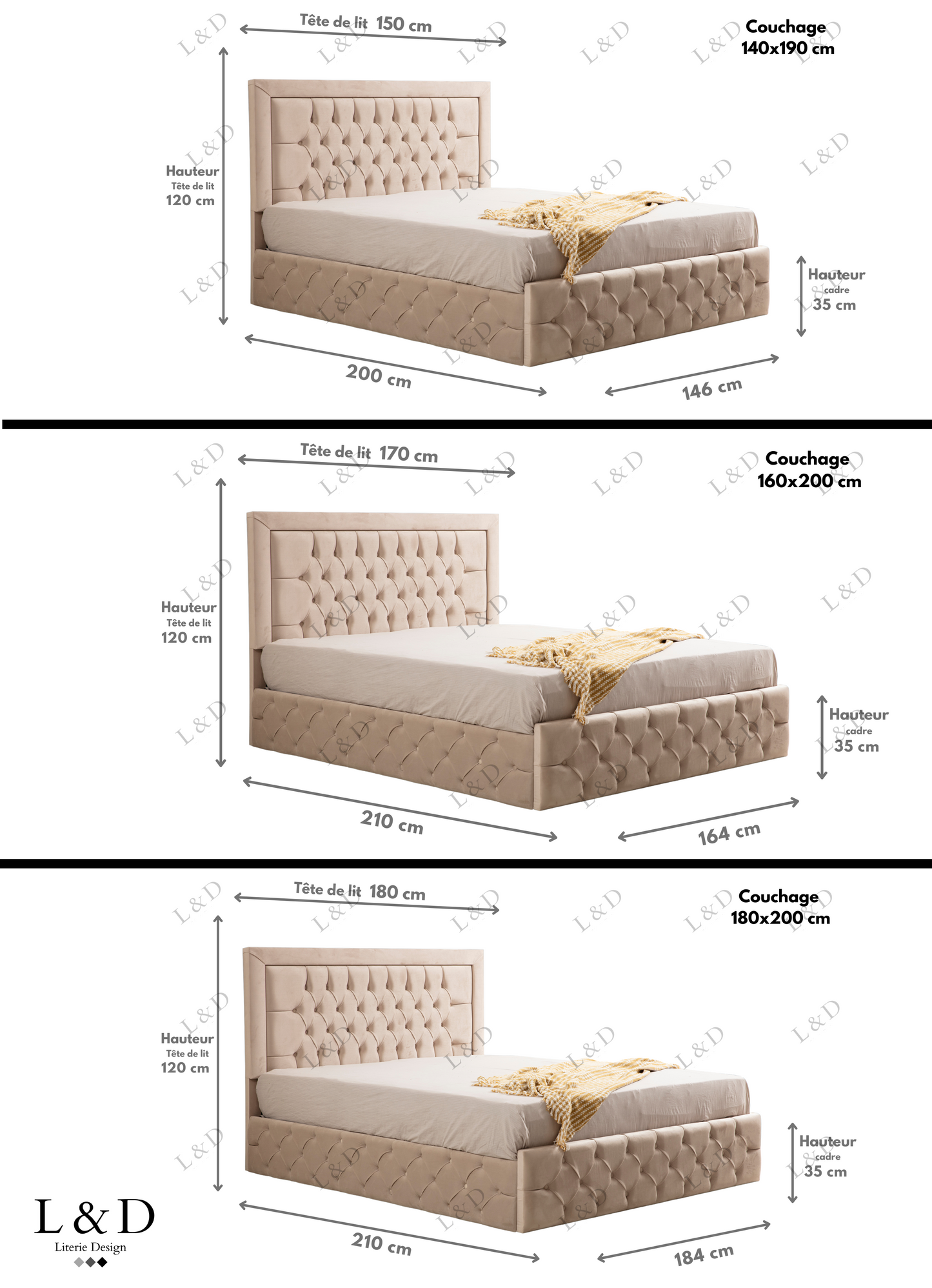 Lit Roma Beige